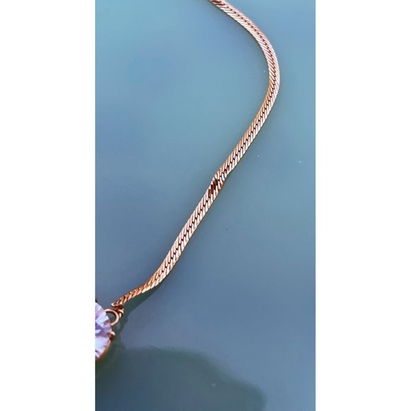 Vintage 14K Gold Serpentine Chain With 3 Carat Clear Tourmaline 4 grams - Picture 9 of 16
